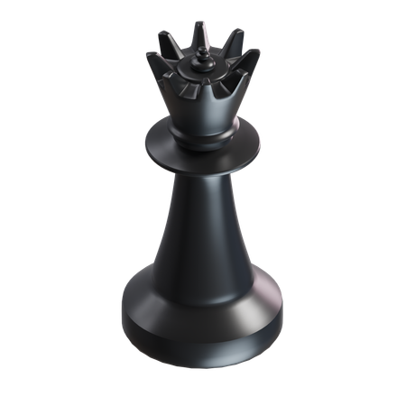 Königin Schachfigur schwarz  3D Icon