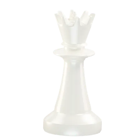 Königin Schachfigur weiß  3D Icon