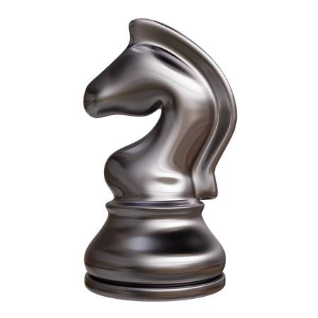 Schach Pferd Metall  3D Icon