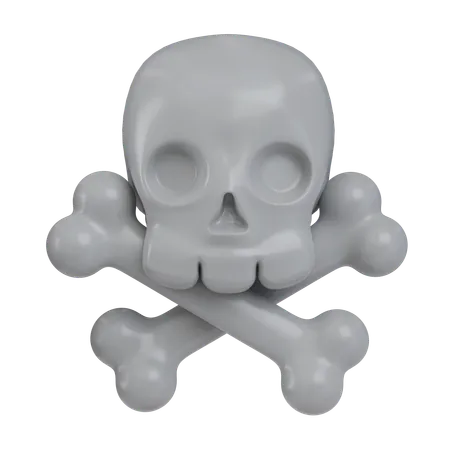 Totenkopf Und Gekreuzte Knochen Konzept Der Gefahr 3 D Symbol Betaubungsmittel Illustration 3D Icon