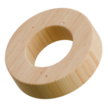 Scharfe Donut aus Holz abstrakte Form  3D Icon