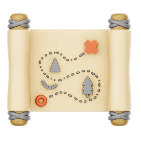 Schatzkarte  3D Icon