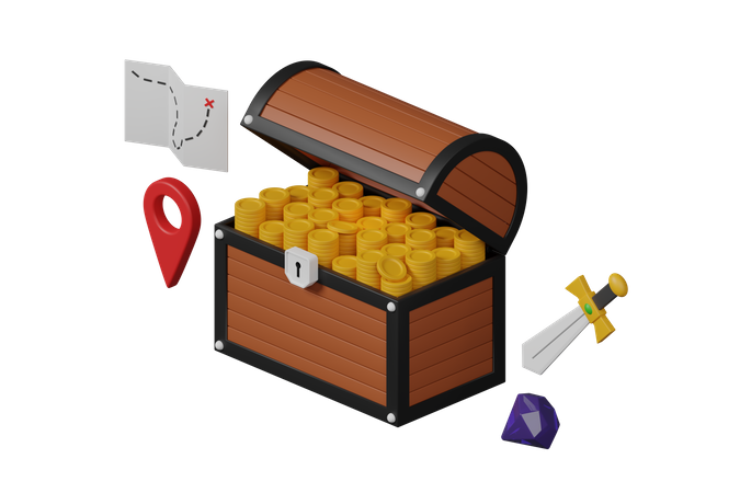 Schatztruhe  3D Icon