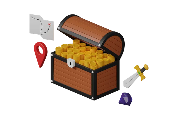 Schatztruhe  3D Icon