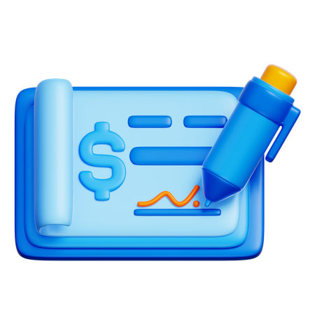 Scheckzahlung  3D Icon