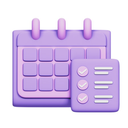 Schedule  3D Icon