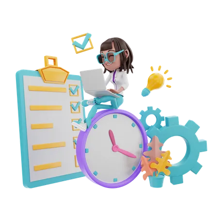 Schedule Management  3D Illustration