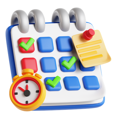 Schedule Planning  3D Icon