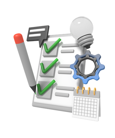 Schedule planning filling check list  3D Icon