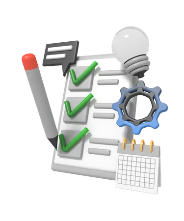 Schedule planning filling check list  3D Icon