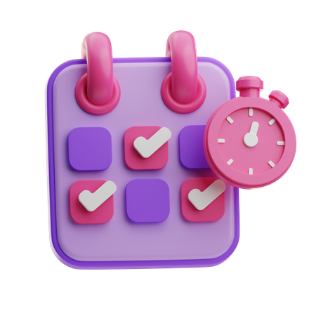 Schedule Time  3D Icon