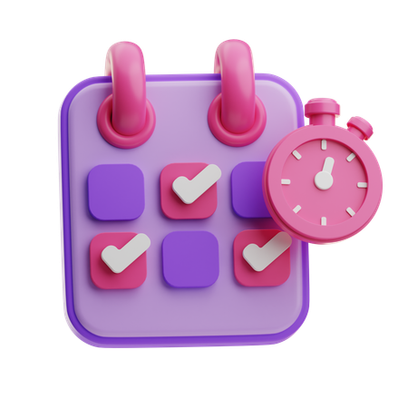 Schedule Time  3D Icon