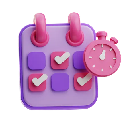 Schedule Time  3D Icon