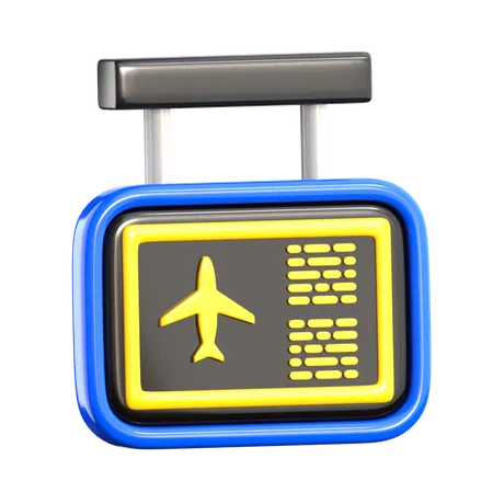 Schedules Display 3 D Airport Icon 3D Icon