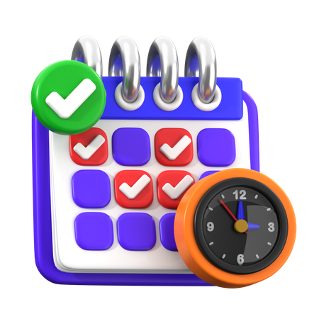 스케줄링  3D Icon