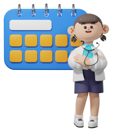 Scheduling Doctor Appointment  3D Illustration