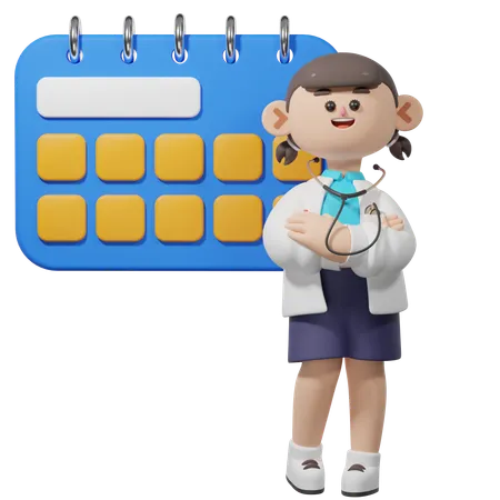 Scheduling Doctor Appointment  3D Illustration