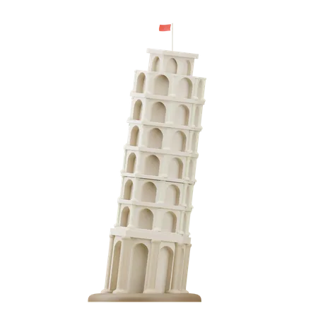 Schiefes Pisa  3D Illustration