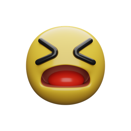 Schielendes lachendes Emoji  3D Emoji