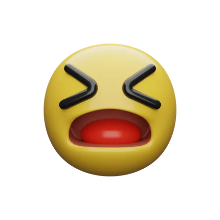 Schielendes lachendes Emoji  3D Emoji