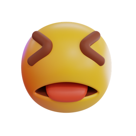 Schielendes lachendes Emoji  3D Icon