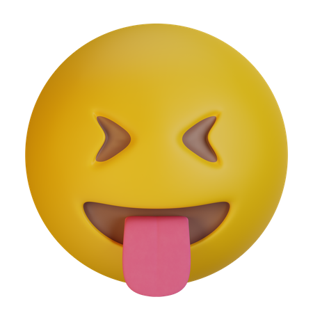 Schielendes Gesicht mit der Zunge  3D Emoji
