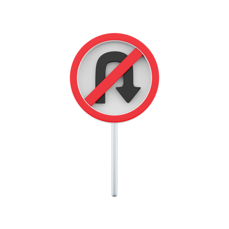 Kein U-Turn-Schild  3D Icon