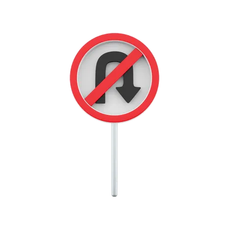 Kein U-Turn-Schild  3D Icon