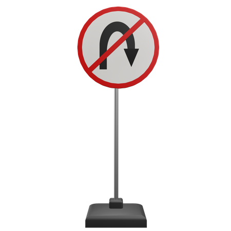 Kein U-Turn-Schild  3D Icon