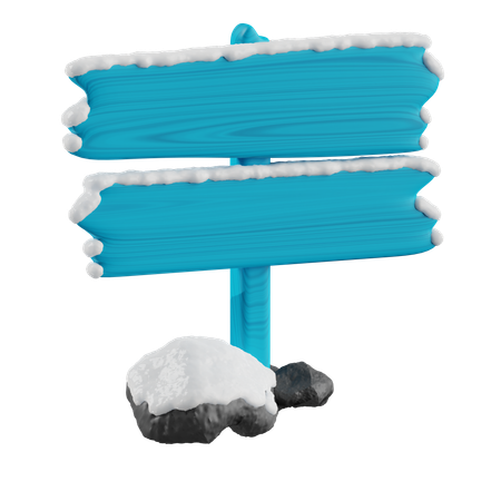 Schild mit Schnee bedeckt  3D Icon