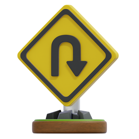 Schild „Rechts umkehren“  3D Icon