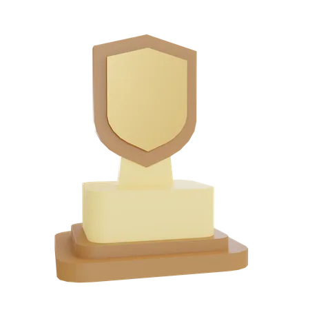 Schild Trophäe  3D Illustration