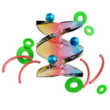 Schillernde Spirale Abstrakt Geometrisch  3D Icon