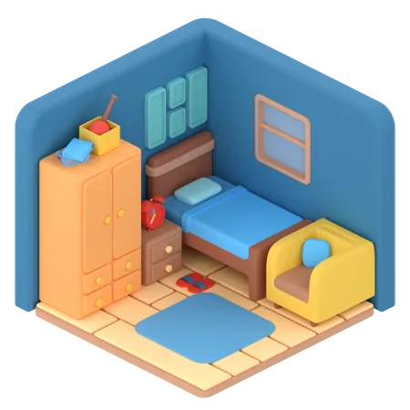 Schlafzimmer  3D Illustration