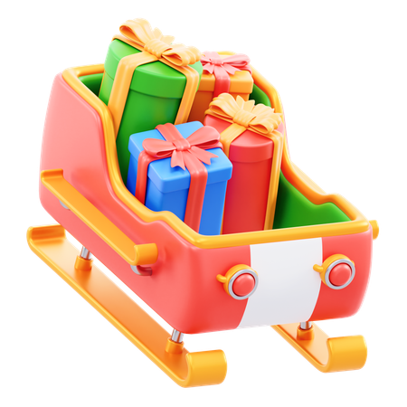 Schlitten mit Geschenkboxen  3D Icon