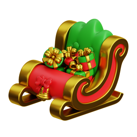 Schlitten-Weihnachtsgeschenkboxen  3D Icon