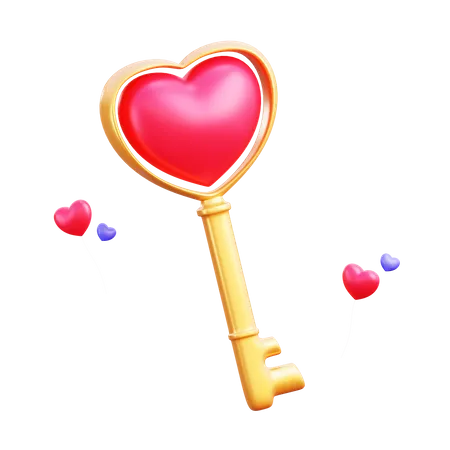 Schlüssel Liebe  3D Illustration