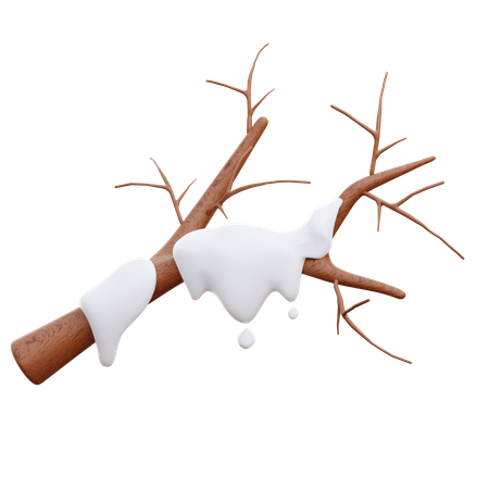 Schnee auf Ästen  3D Illustration