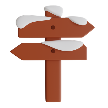 Verschneite Richtungstafel  3D Icon