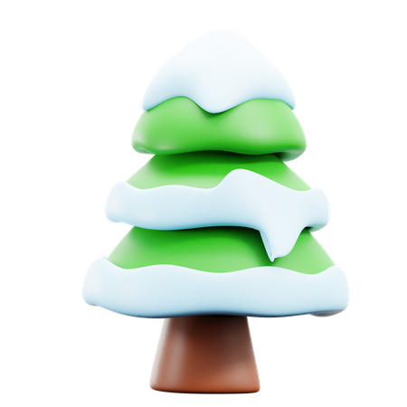 Schneebedeckter Baum  3D Icon