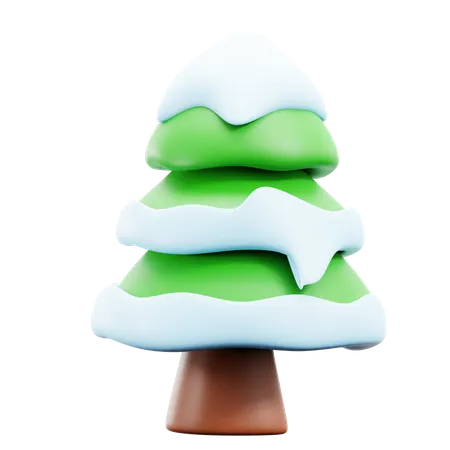 Schneebedeckter Baum  3D Icon