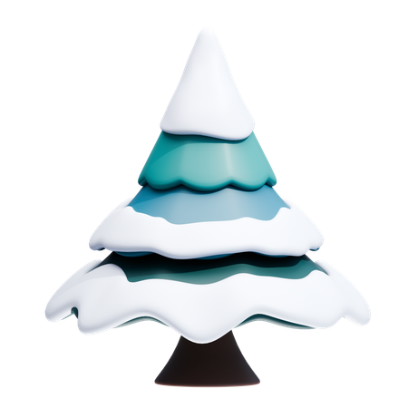 Schneebeladener Baum  3D Icon