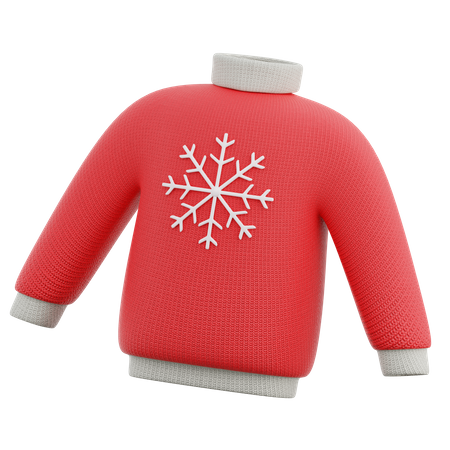 Pullover mit Schneeflockenmuster  3D Icon