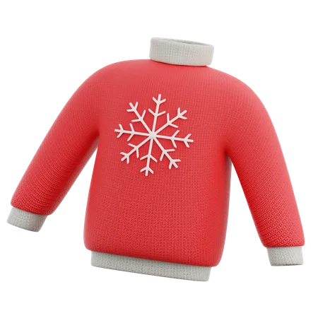 Pullover mit Schneeflockenmuster  3D Icon
