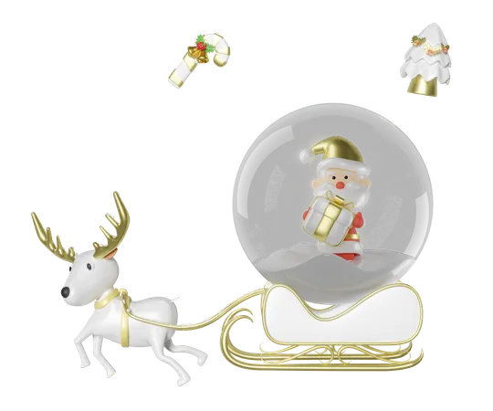 Schneekugel glas transparent  3D Illustration