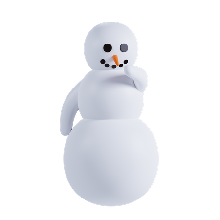 Schneemann denkt etwas  3D Illustration