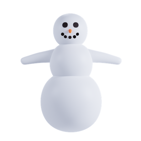 Schneemann süße Pose  3D Illustration