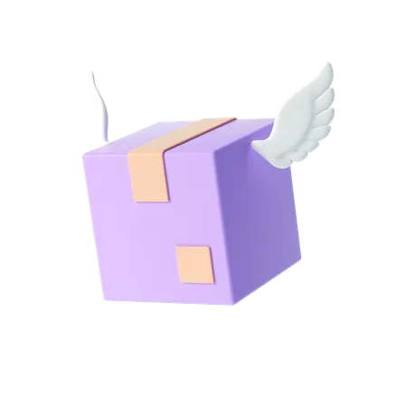 Fliegende Paket Symbol 3D Illustration
