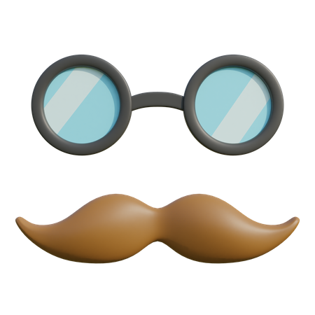 Schnurrbart und Brille  3D Illustration