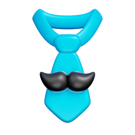 Schnurrbart und Krawatte  3D Icon